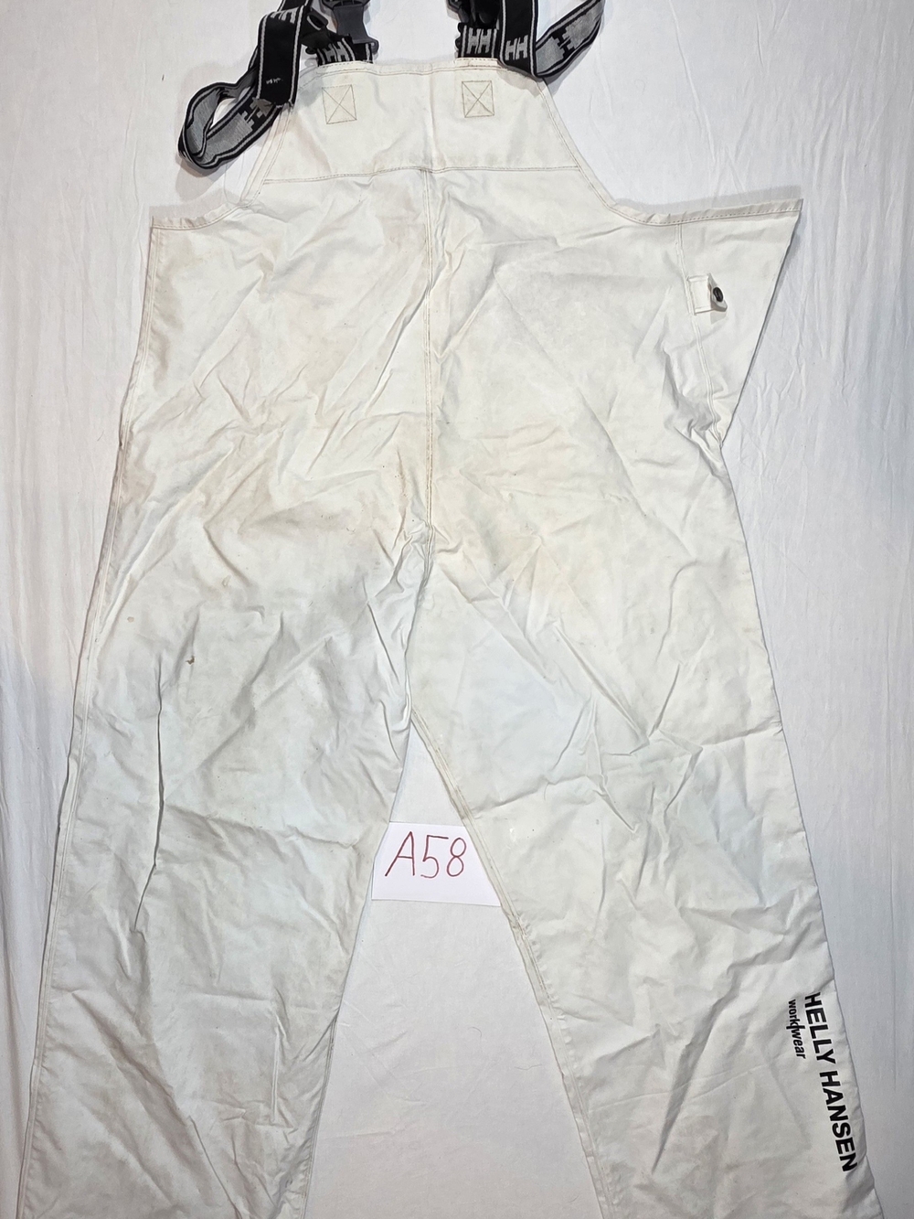 Helly Hansen White Bib Snow Pants with Black Straps